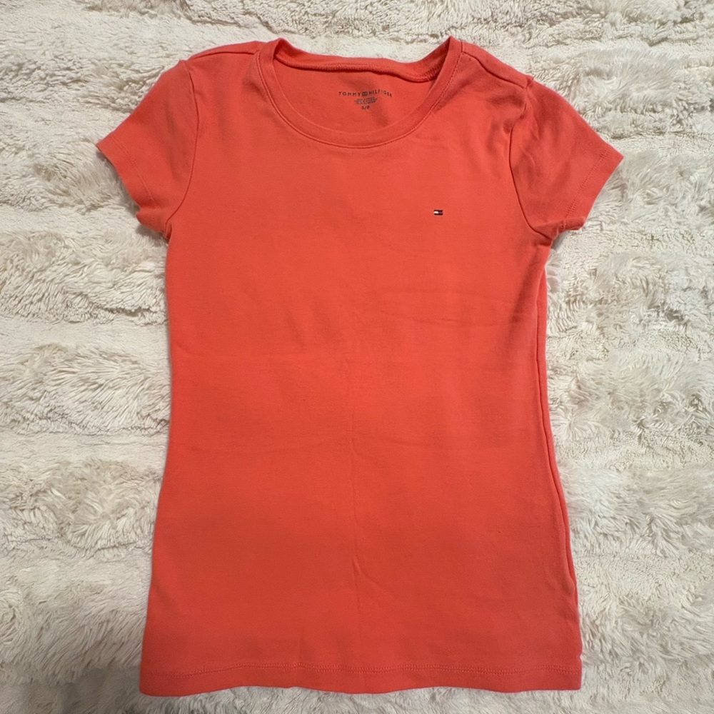 Tommy Hilfiger Women's Orange Short Sleeve Tee